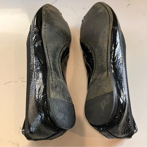 Tory Burch Womens Size 7.5 Black Patent Leather Caroline Ballet Flats - Picture 7 of 13